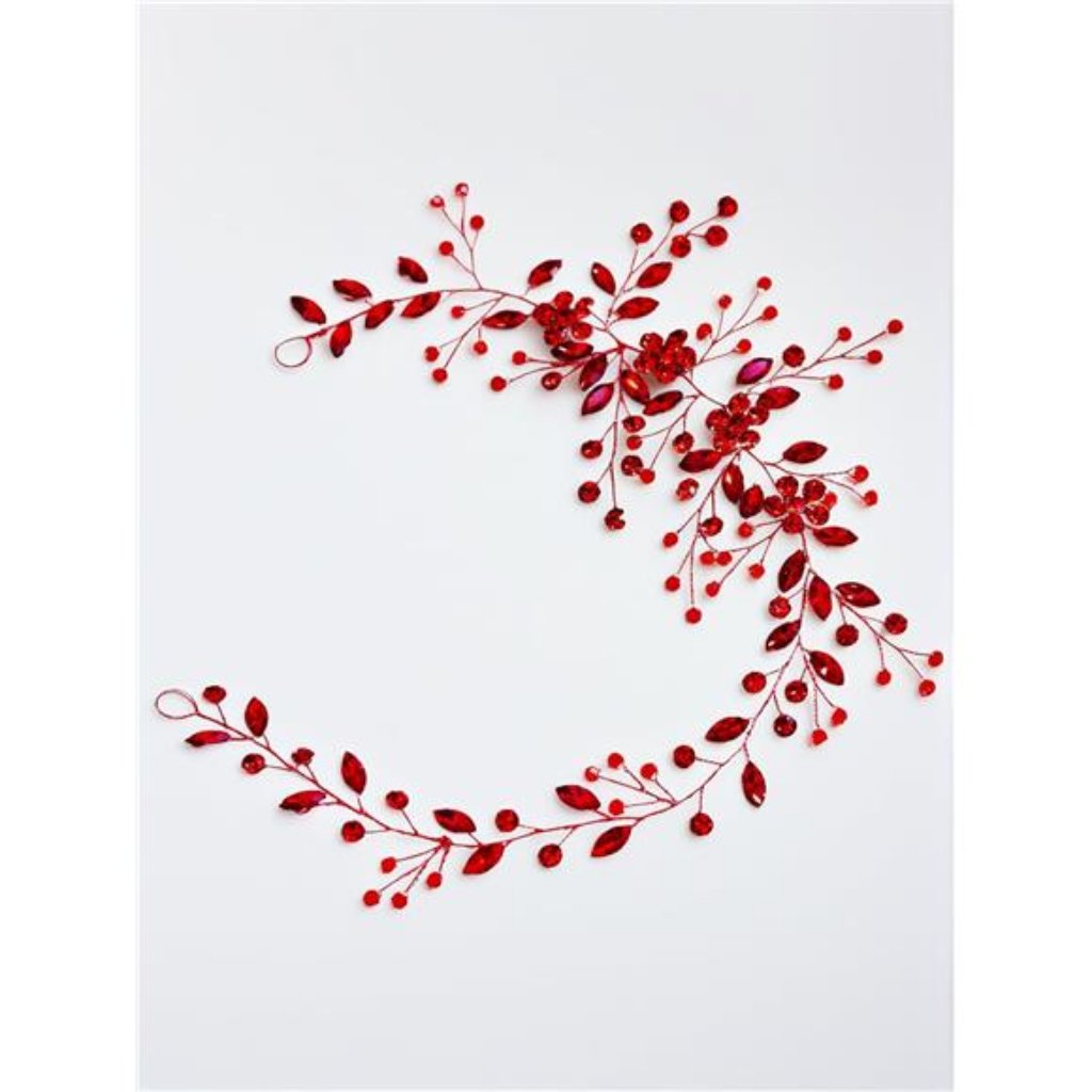 Fashion Rhinestones Hair Accessories Red Crystal Headband Bridal Headpieces